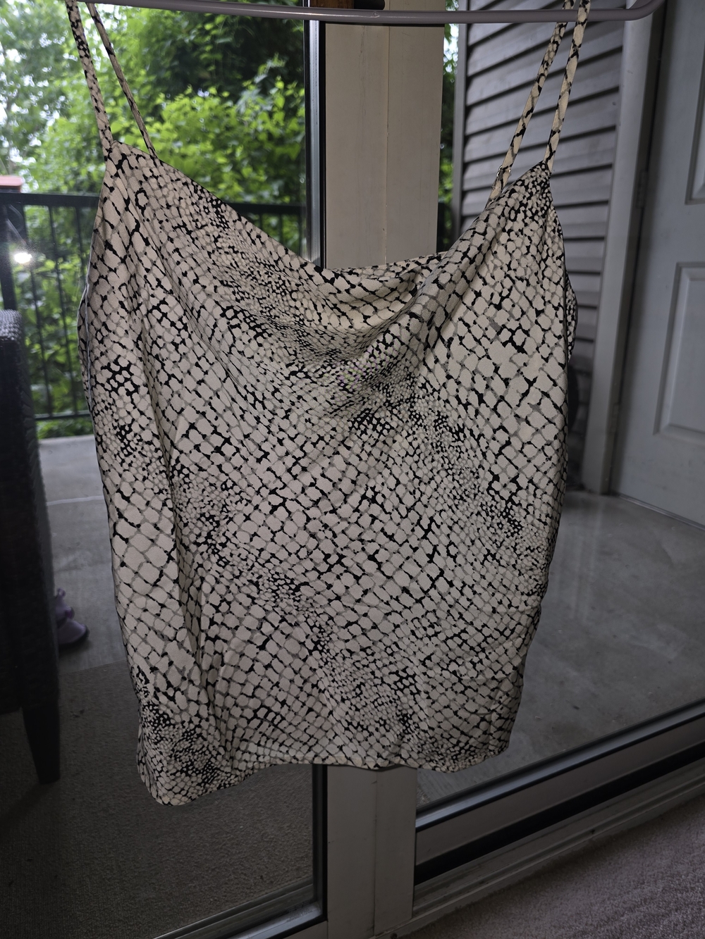 Banana Republic Black and White Snake-Print Slip Dress